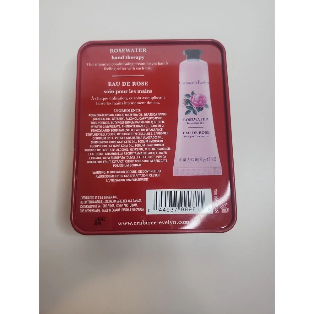 Set Of 2 CRABTREE & EVELYN Rosewater Ultra-Moisturising Hand Therapy 0.9 oz ea